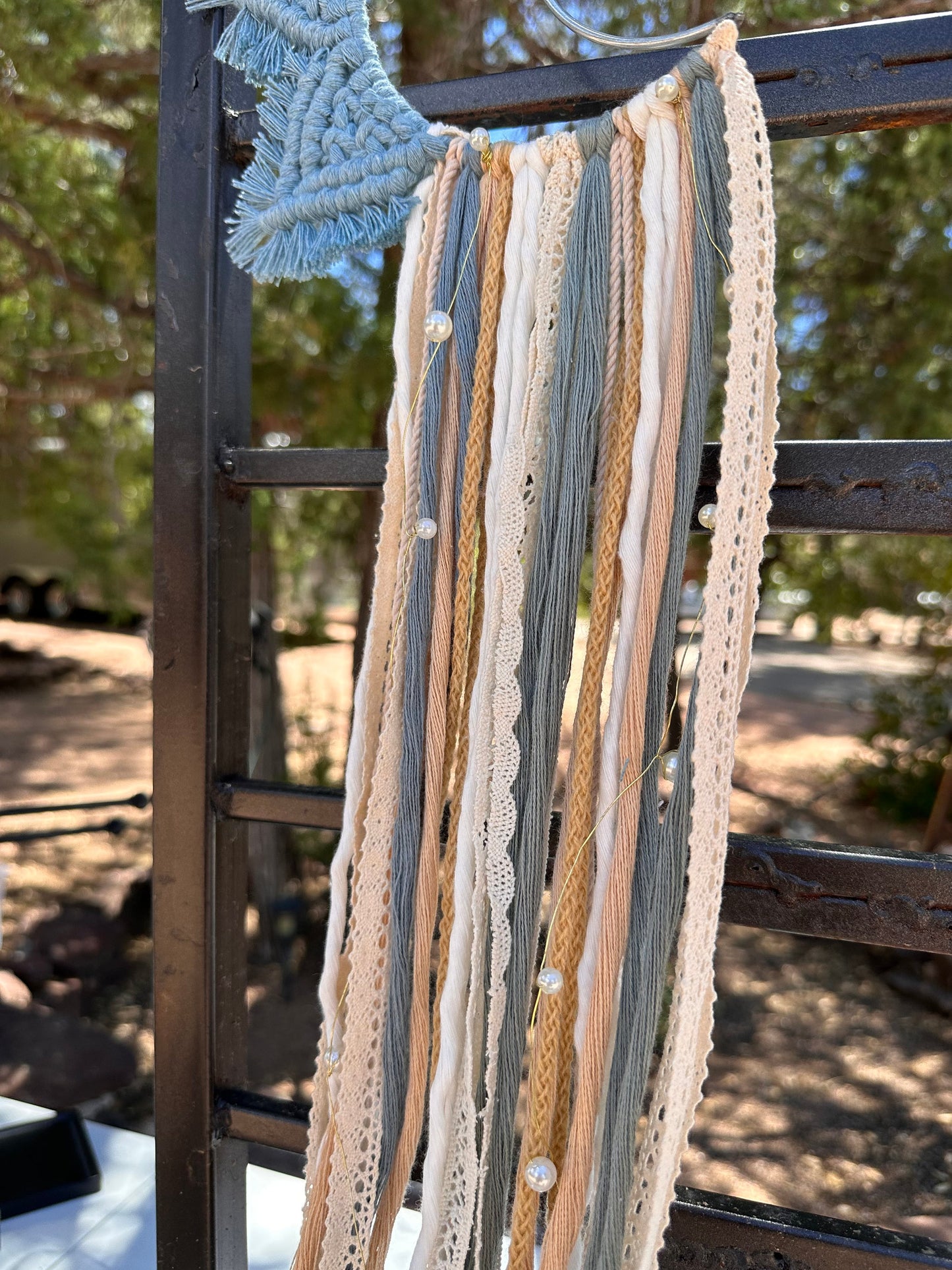 Macramé moon wall hang nursery decor customizable wall decor home decor moon pattern design custom macrame baby boy baby girl decor gift art