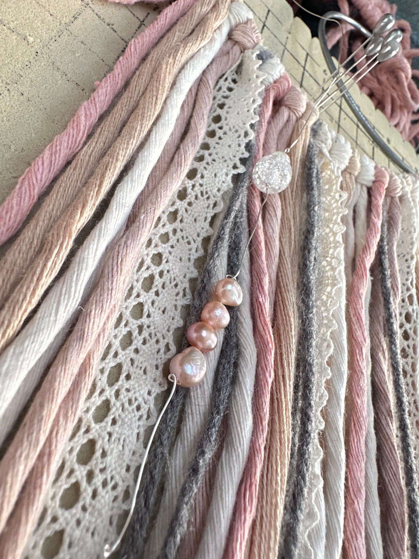 Macramé moon wall hang nursery decor customizable wall decor home decor moon pattern design custom macrame baby boy baby girl decor gift art