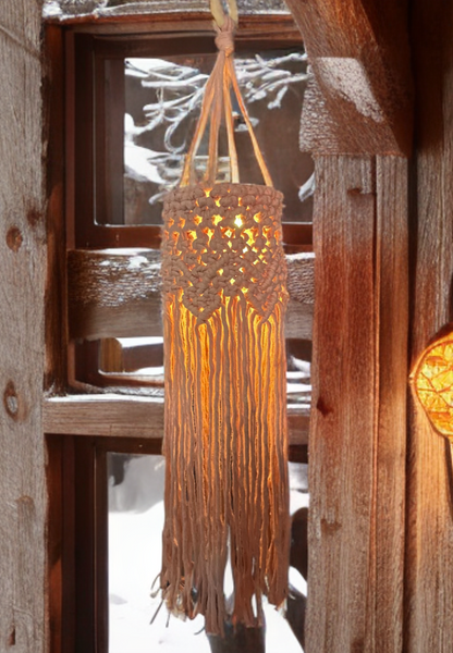 Handmade Macrame Lantern / Boho Nightlight