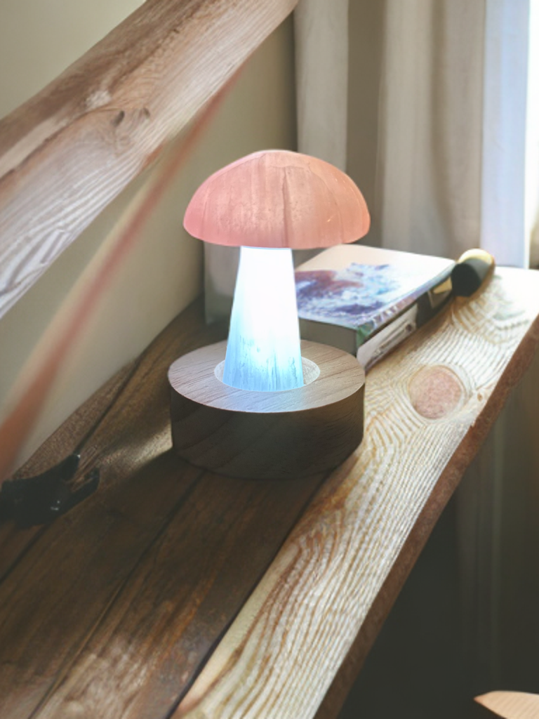 Pure Selenite Crystal Mushrooms! Tangerine and white Selenite table mushrooms ~ Whimsical and adorable table top decor!