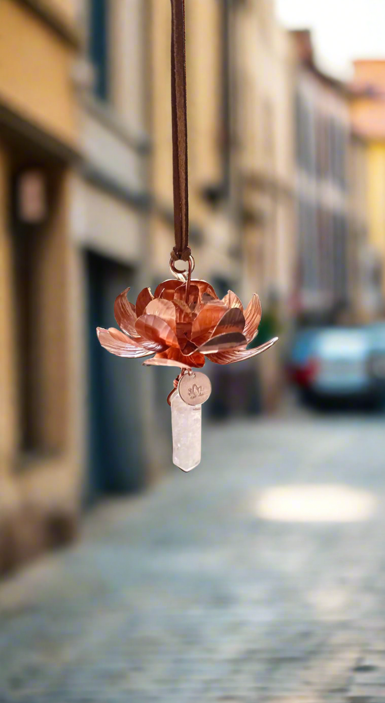 Handmade Copper Lotus Window dangle