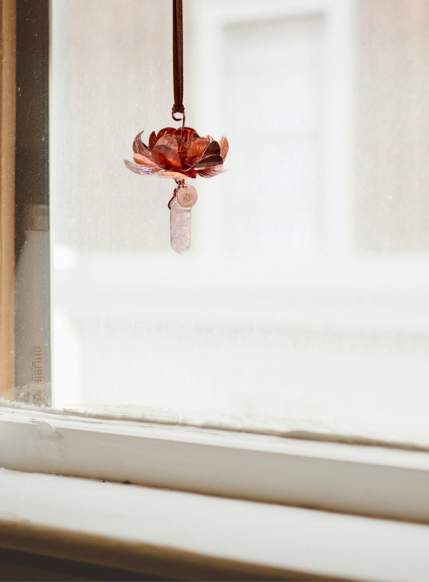 Handmade Copper Lotus Window dangle