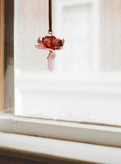 Handmade Copper Lotus Window dangle