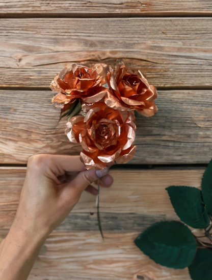 Handmade Copper Rose