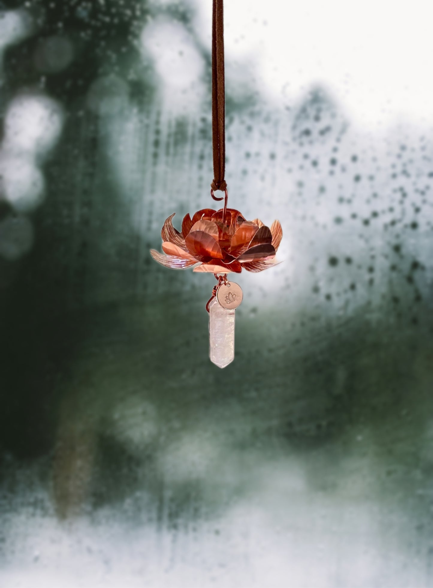 Handmade Copper Lotus Window dangle