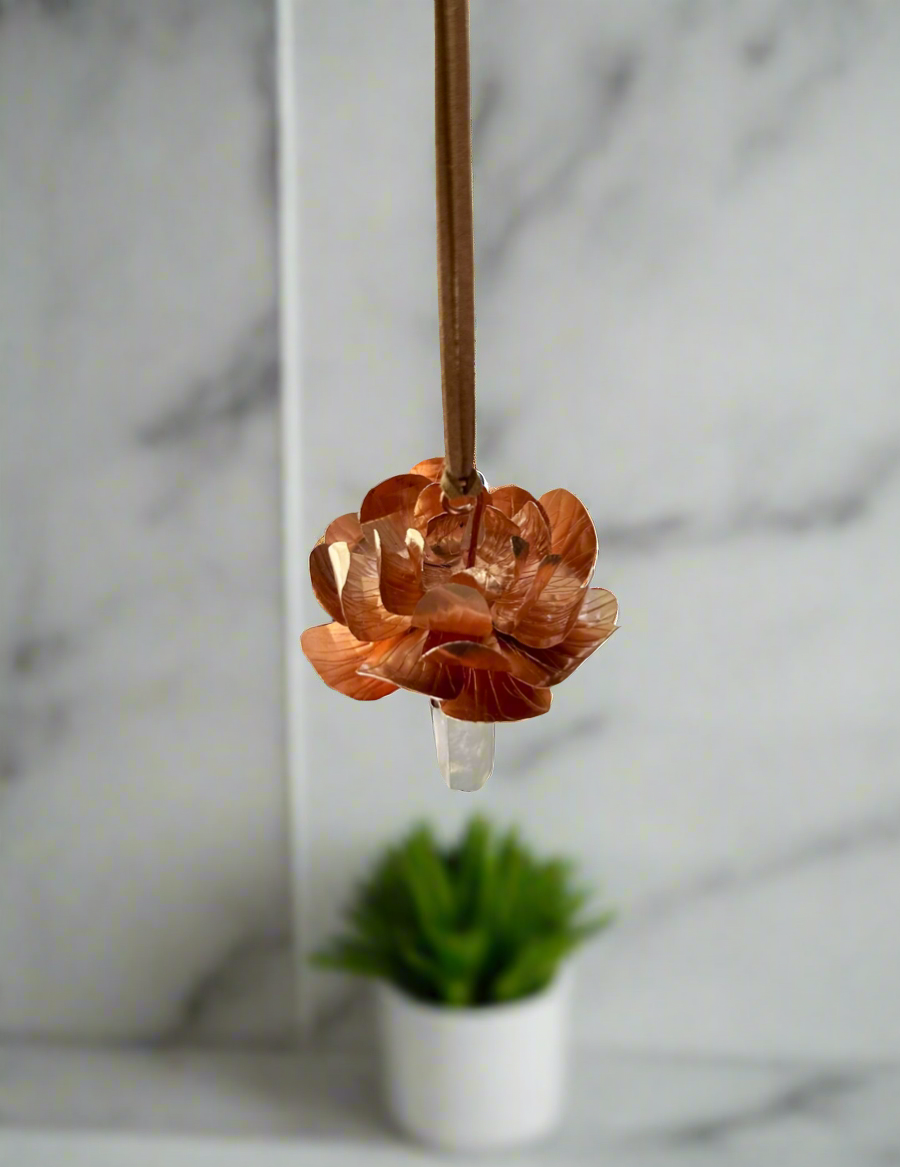 Handmade Copper Lotus Window dangle