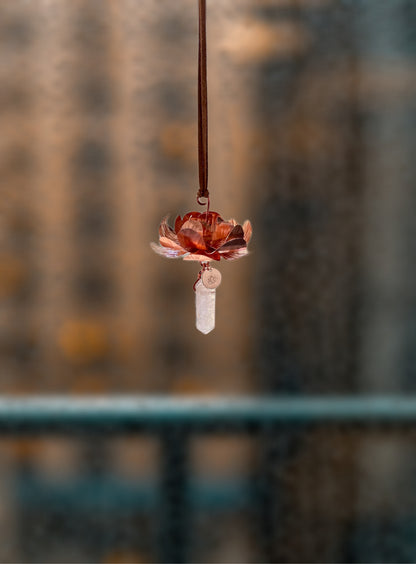 Handmade Copper Lotus Window dangle