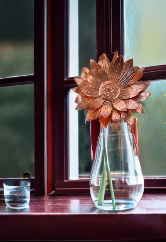 Handmade Pure Copper Sunflower