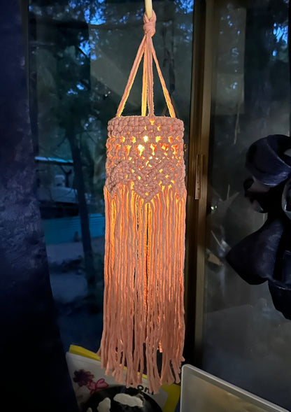 Handmade Macrame Lantern / Boho Nightlight