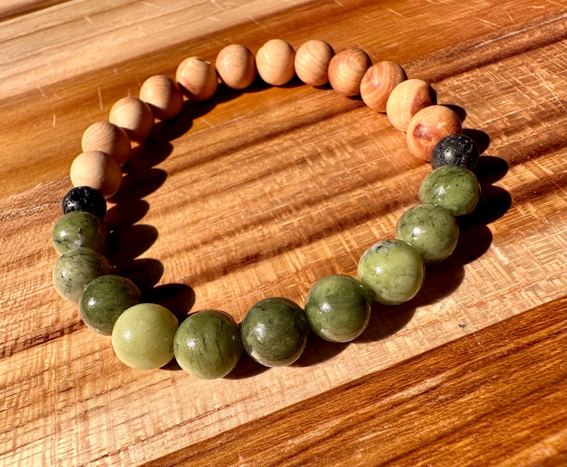 AA Thuja Wood, natural Gemstone, Diffuser Bracelets, essential oil, crystals, chakra, birthstones, boho, gift, stretch bracelet, diffuser