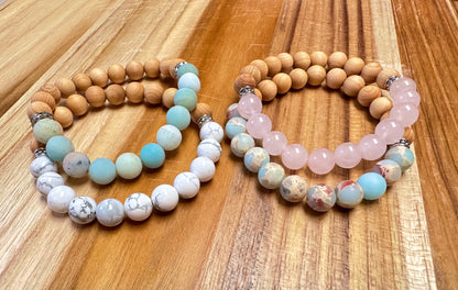 Wood, and Gemstone Diffuser Bracelets, essential oil, natural stones, crystals, chakra, birthstones, healing crystals, trendy, boho, gift,