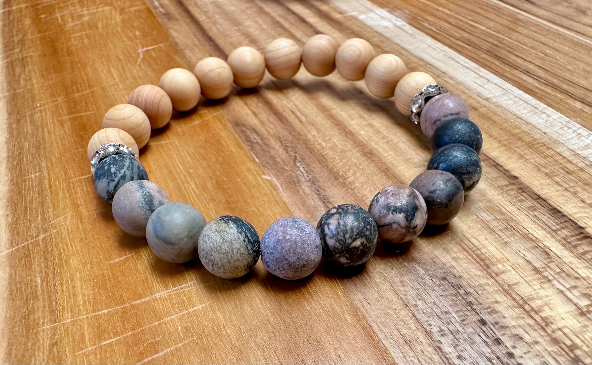 Wood, and Gemstone Diffuser Bracelets, essential oil, natural stones, crystals, chakra, birthstones, healing crystals, trendy, boho, gift,