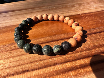 AA Thuja Wood, natural Gemstone, Diffuser Bracelets, essential oil, crystals, chakra, birthstones, boho, gift, stretch bracelet, diffuser