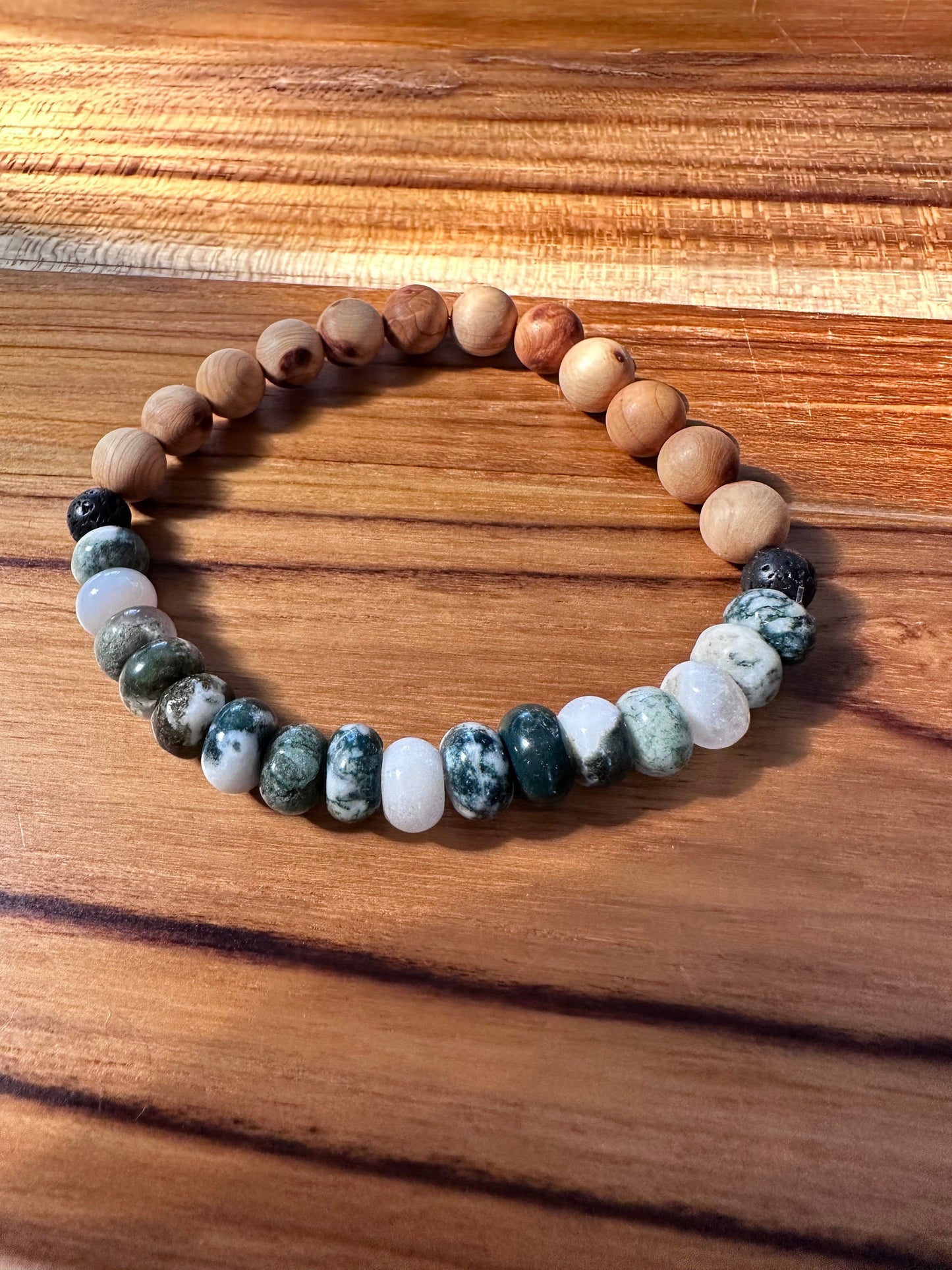 AA Thuja Wood, natural Gemstone, Diffuser Bracelets, essential oil, crystals, chakra, birthstones, boho, gift, stretch bracelet, diffuser