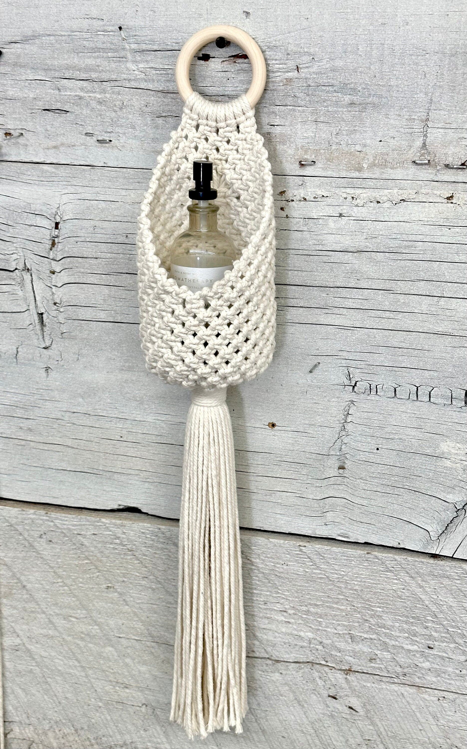 Macrame wall hang wall storage basket bathroom storage nursery decor home decor boho storage pouch custom modern pattern woven art bedroom