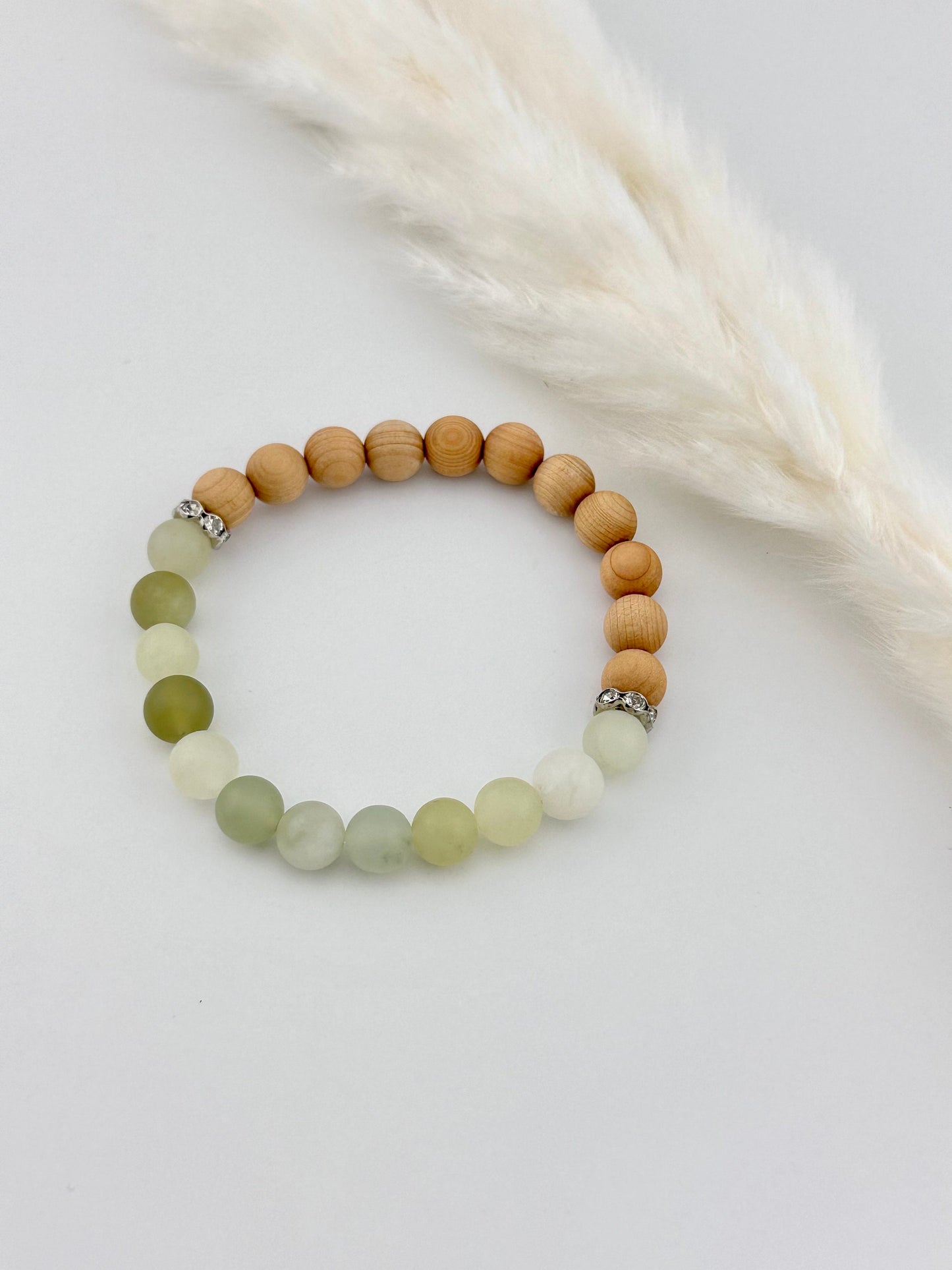 Natural Matte Serpentine Green Jade Gemstone Diffuser Bracelet, essential oil, natural stones, crystals, chakra birthstones, healing crystal