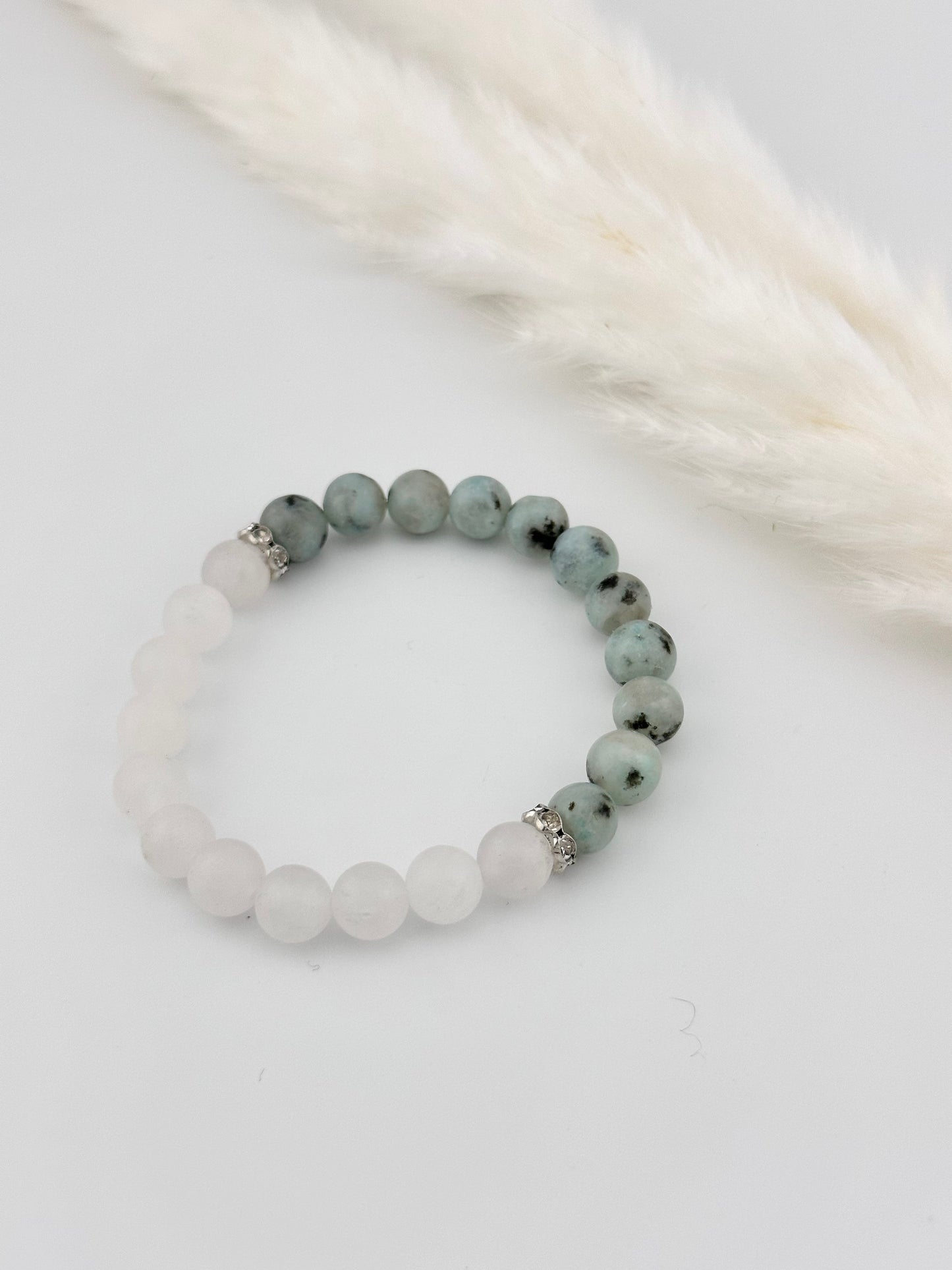 White Jade and Kiwi Jasper gemstone, bracelet, natural, genuine gemstone, Chakra, birthstone, gift