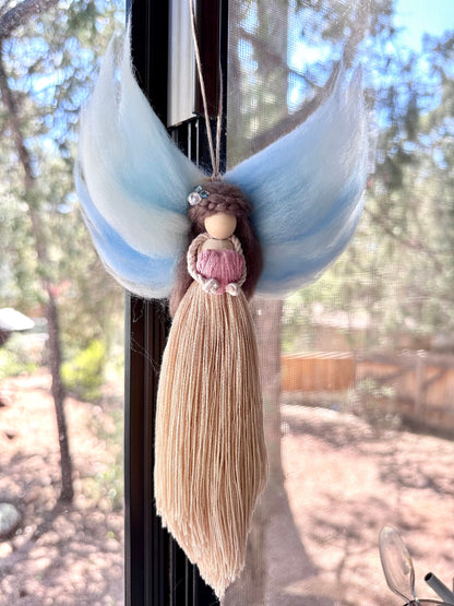 Angel wall hang home decor handmade gift doll for daughter customizable wall decor mother gift memorial item party gift, cancer survivor art