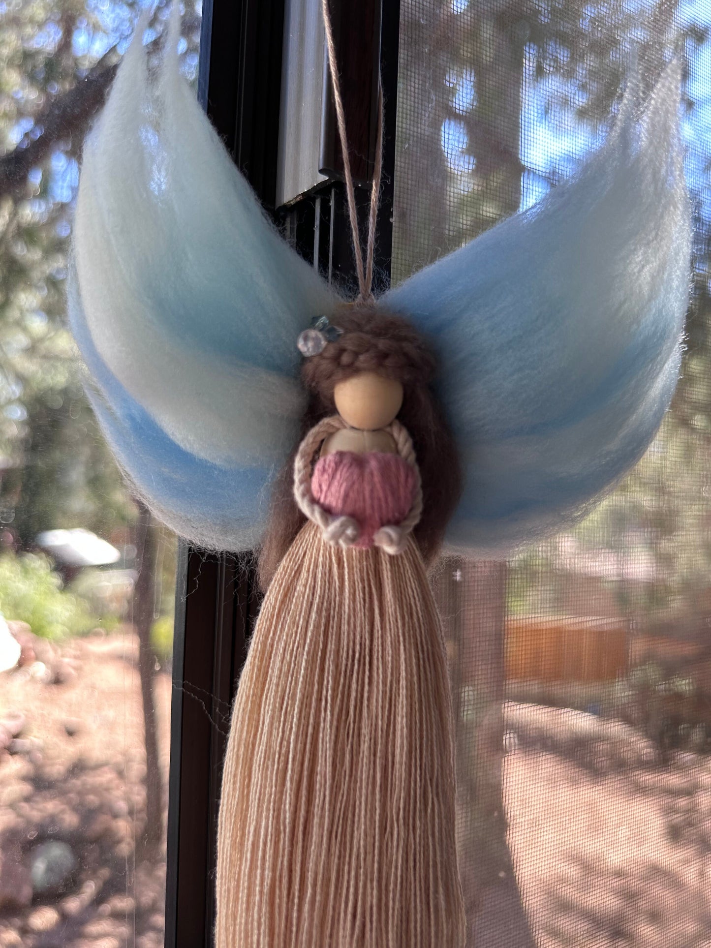 Angel wall hang home decor handmade gift doll for daughter customizable wall decor mother gift memorial item party gift, cancer survivor art