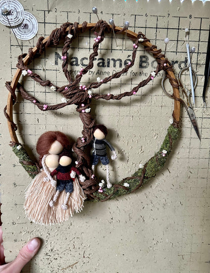 Custom tree of life wall hang with set of dolls to match your family.