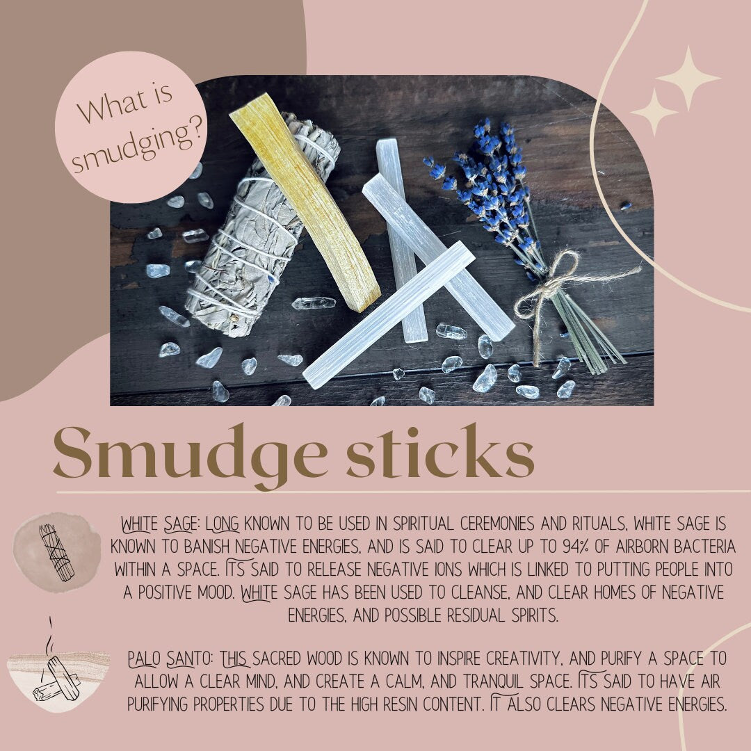 Home and body cleansing smudge bundle new home gift housewarming for protection rid negative energy natural cleansing sage Palo santo kit