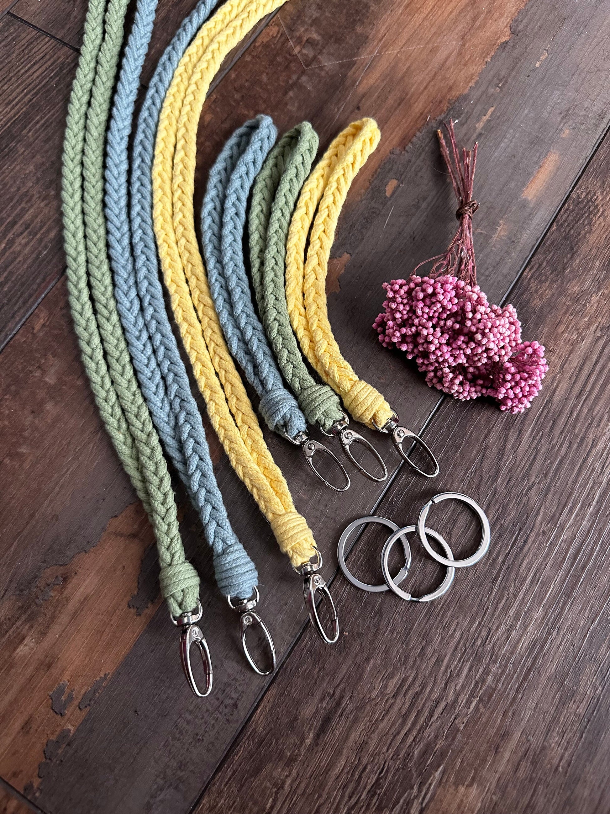 Custom fishtail Macrame braided lanyard key card holder key ring teacher nurse custom color lanyard school ID card high school lanyard boho