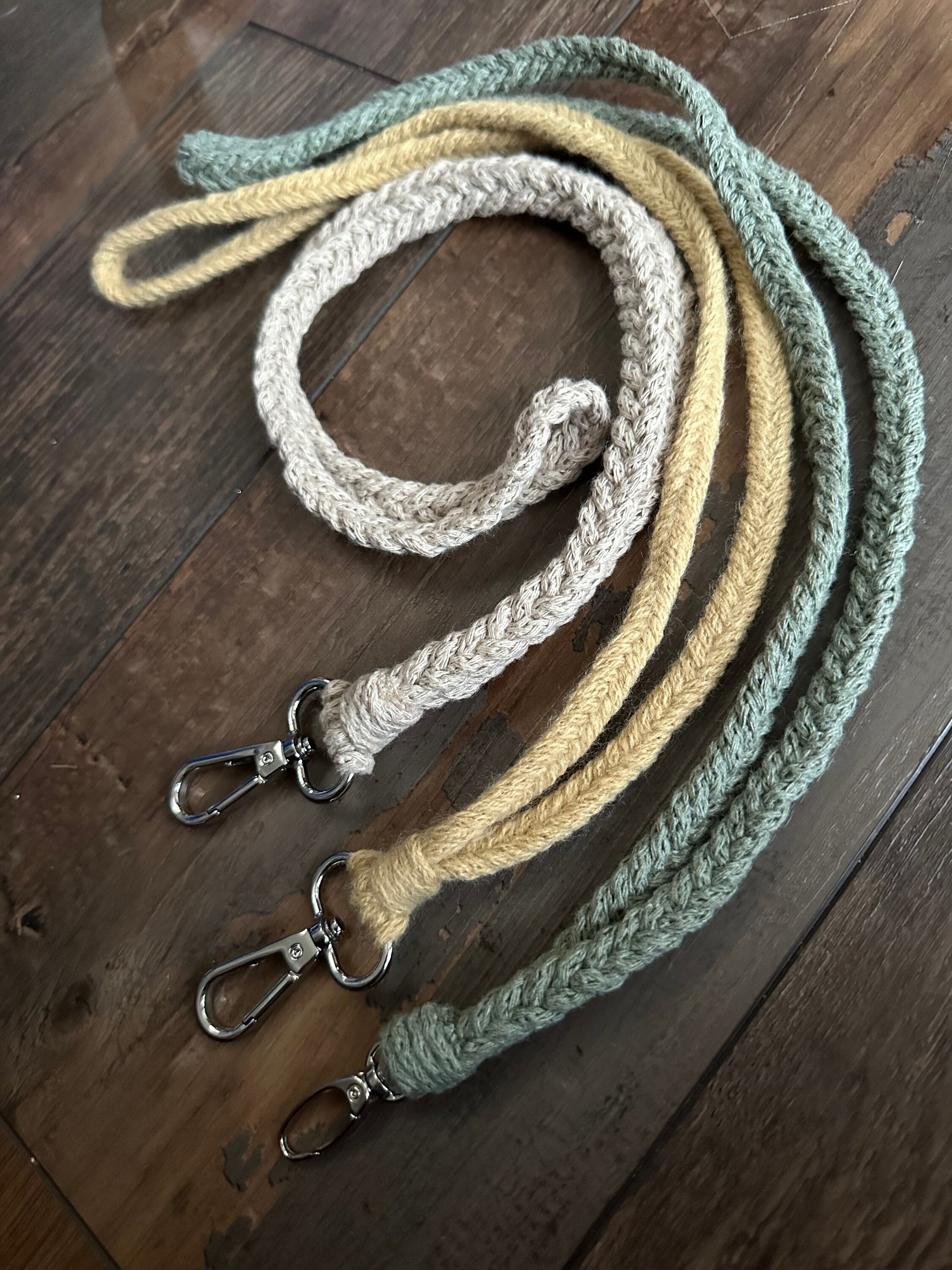 Custom fishtail braided macrame lanyard and matching wristlet bundle! Gift bundle for teacher nurse high school students party favor supply