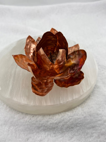 Large Pure COPPER Lotus flower Handmade metal decor Copper flower home decor garden decor unique lotus art boho wedding centerpiece flower