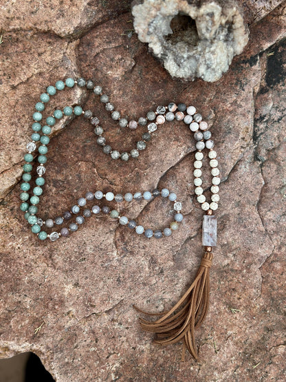108 bead mala necklace meditation prayer stones jewelry wrap bracelet yoga jewelry.