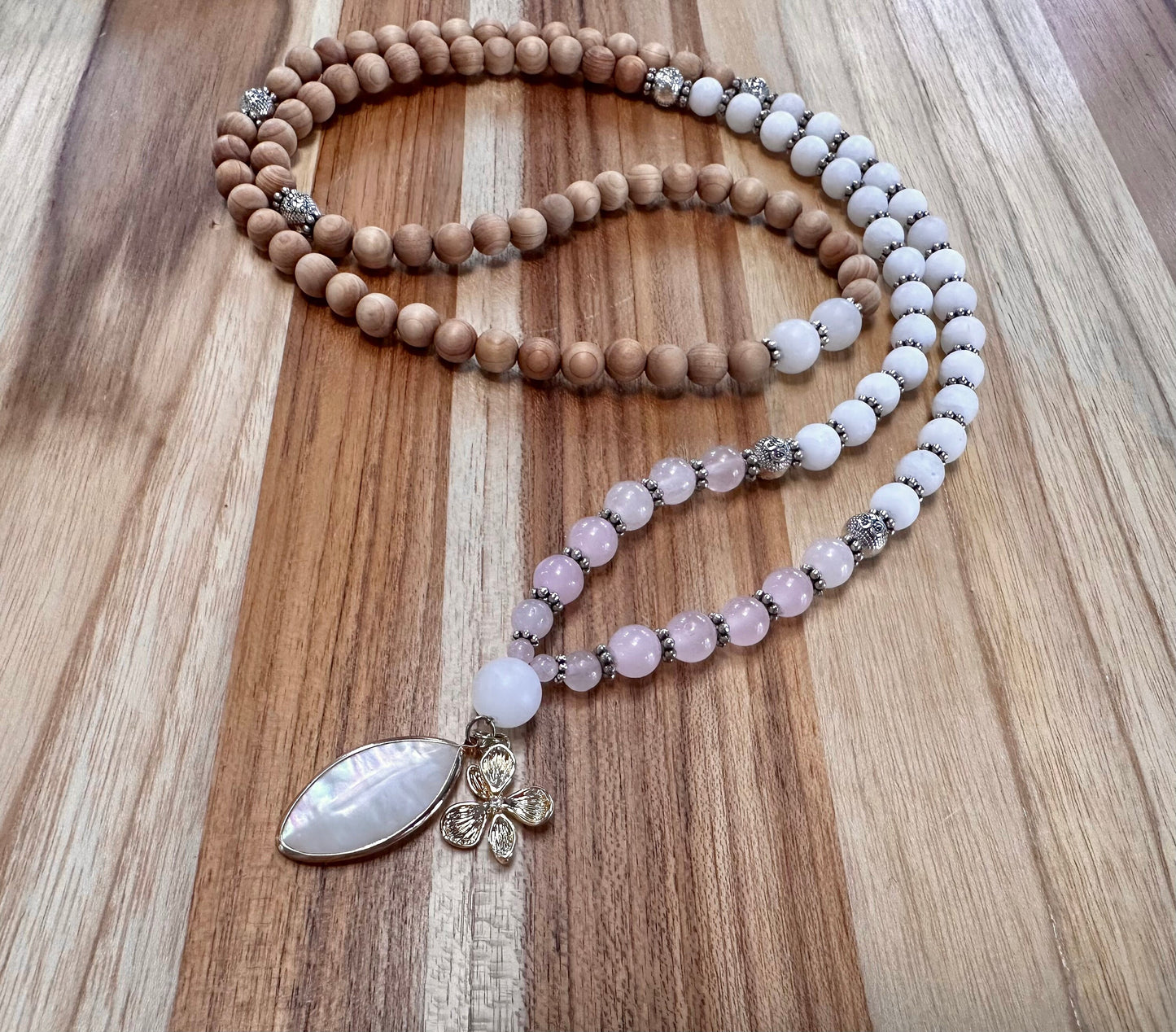 Gemstone Natural healing 108 bead Mala mediation yoga necklace layered bracelet gift shower decor self care jewelry manifesting therapeutic