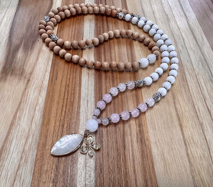 Gemstone Natural healing 108 bead Mala mediation yoga necklace layered bracelet gift shower decor self care jewelry manifesting therapeutic