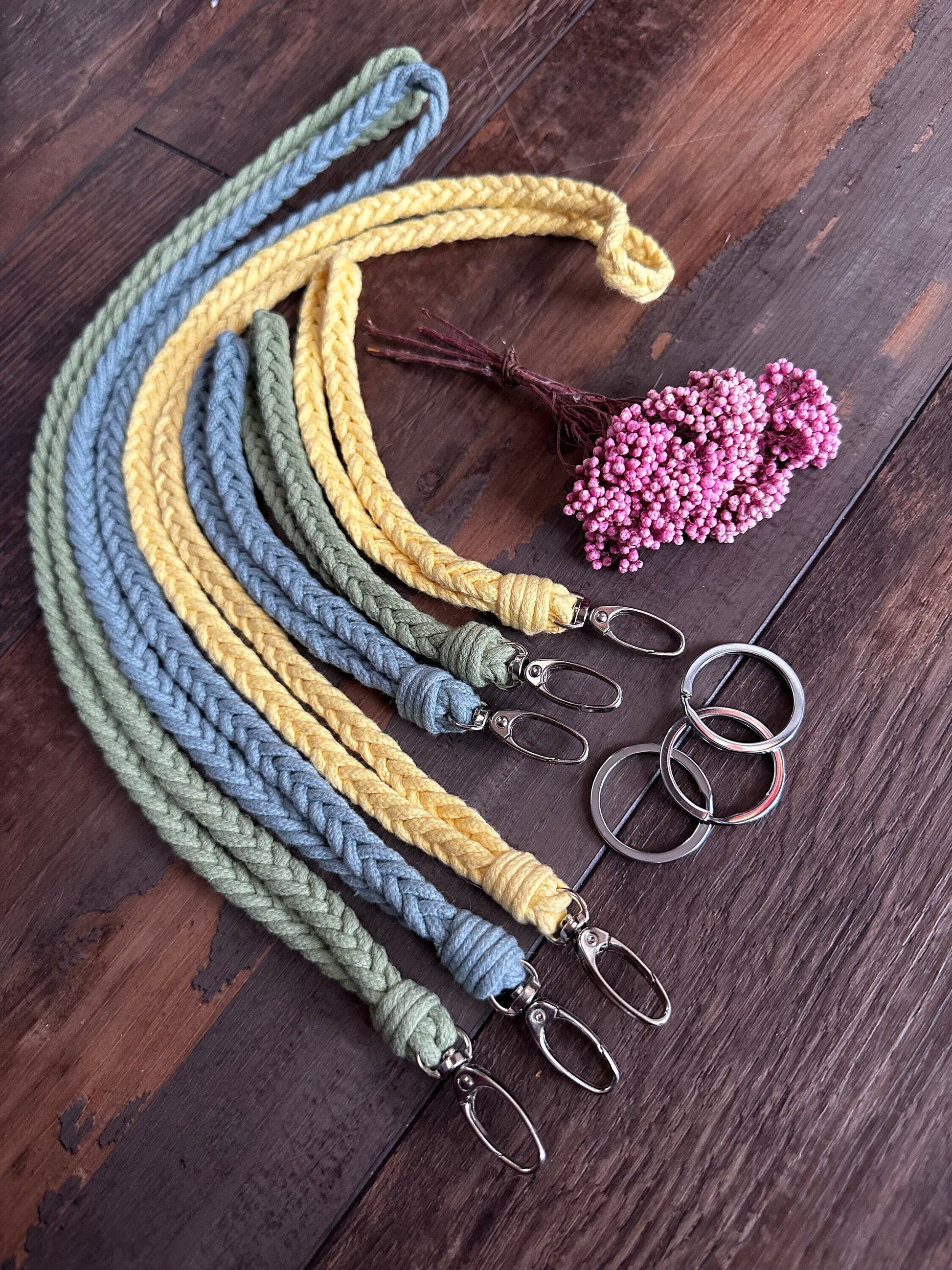 Custom fishtail Macrame braided lanyard key card holder key ring teacher nurse custom color lanyard school ID card high school lanyard boho