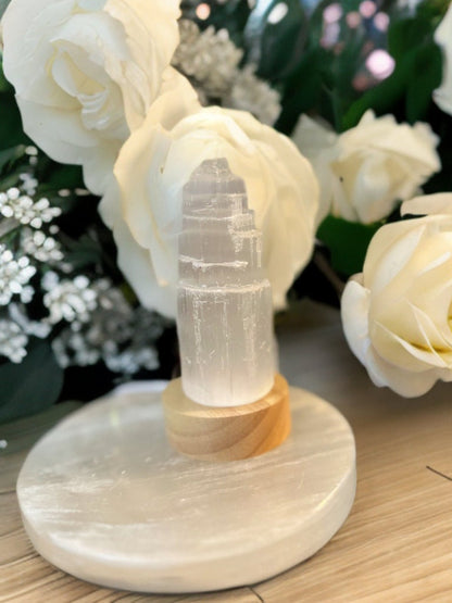 Raw Moroccan Selenite Crystal Tower home decor glowing tower birthday teen gift calming natural protection statue teacher gift care package