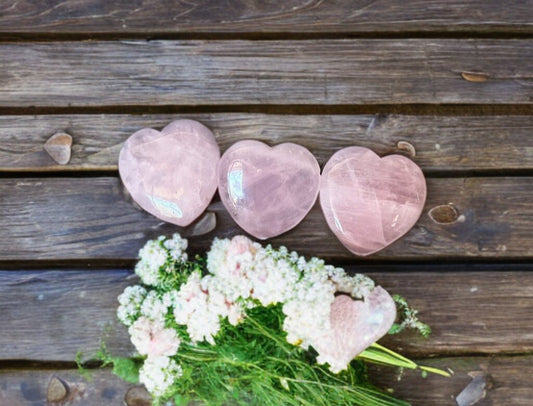 Pure Rose Quartz Heart Palm Stones Anti anxiety calming Crystals, wedding gift metaphysical natural healing stones stress relief pink gift