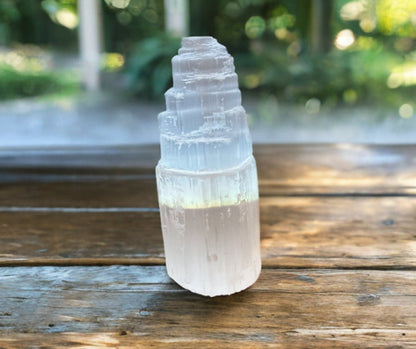 Large Raw Moroccan Selenite Crystal Tower home decor glowing tower birthday teen calming natural protection statue teacher gift care package