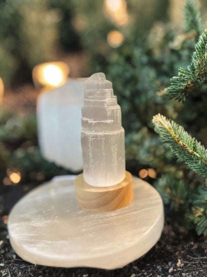 Raw Moroccan Selenite Crystal Tower home decor glowing tower birthday teen gift calming natural protection statue teacher gift care package