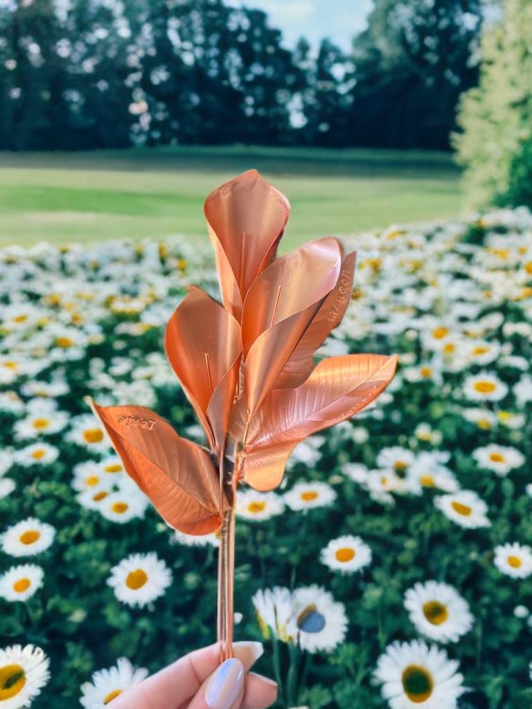 Pure 99.9% Copper Calla Lilly metal flower home decor 7 year anniversary gift for her custom forever flower pot plant spike stake garden