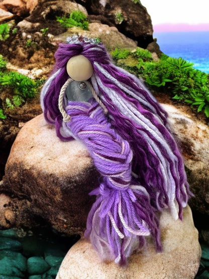 Custom handmade Mermaid doll with posable tails kids gift room decor fantasy desk ornament window decoration beach theme costal macrame sea