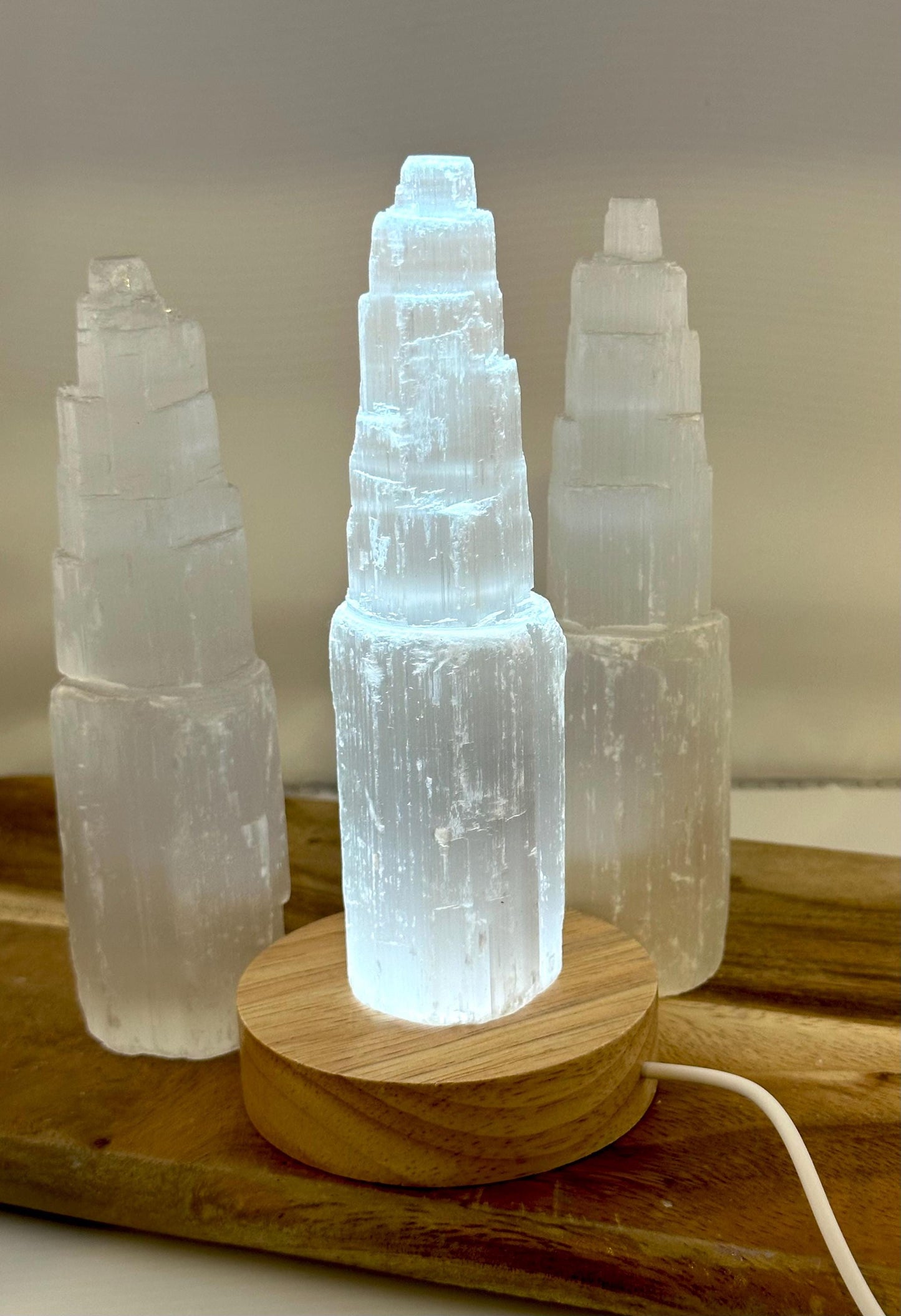 Large Raw Moroccan Selenite Crystal Tower home decor glowing tower birthday teen calming natural protection statue teacher gift care package