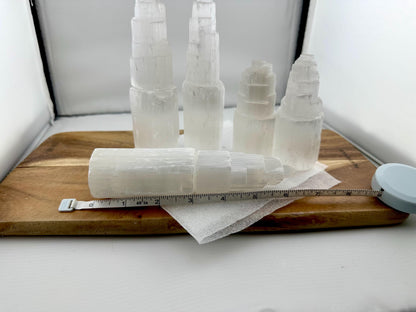 Large Raw Moroccan Selenite Crystal Tower home decor glowing tower birthday teen calming natural protection statue teacher gift care package