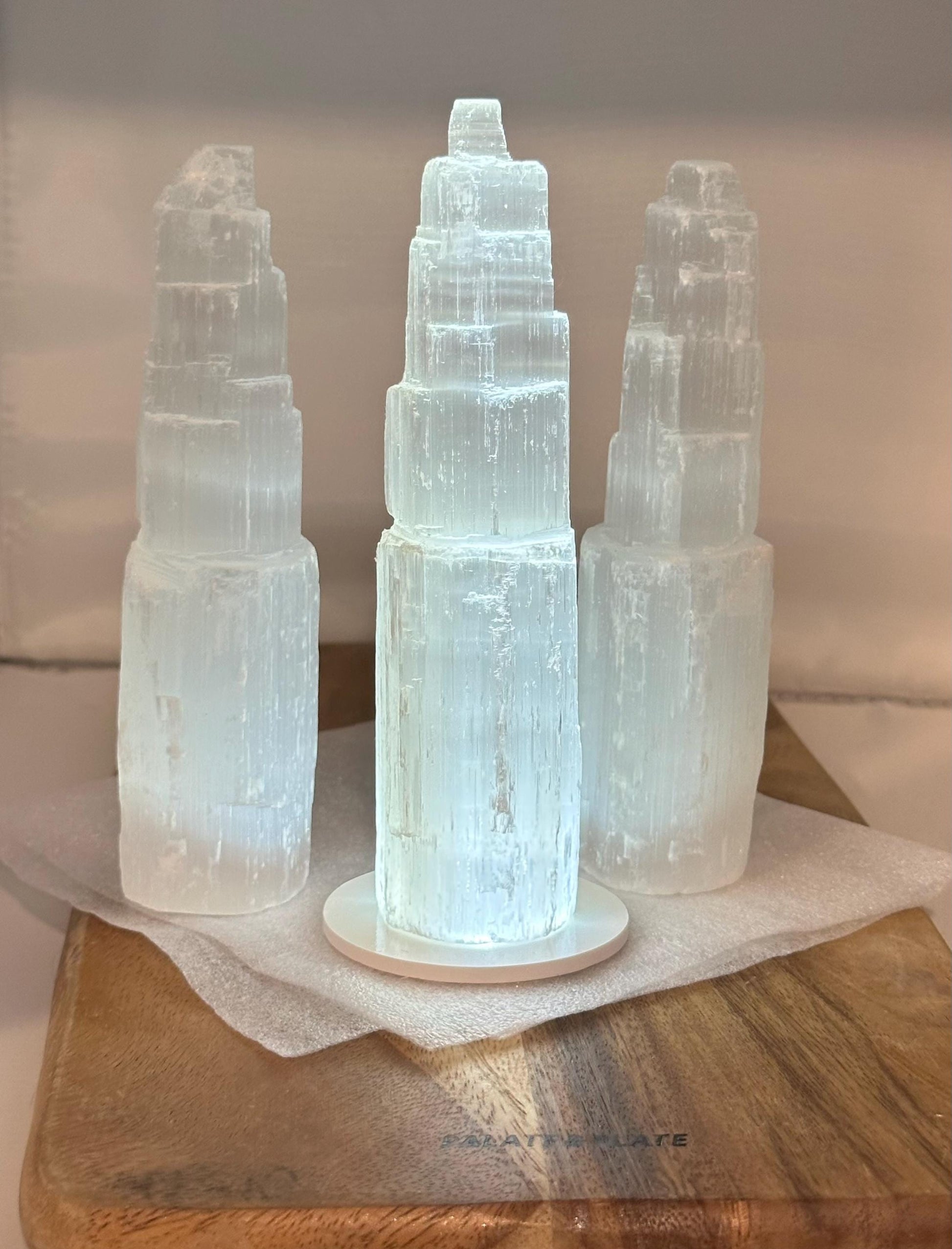 Large Raw Moroccan Selenite Crystal Tower home decor glowing tower birthday teen calming natural protection statue teacher gift care package