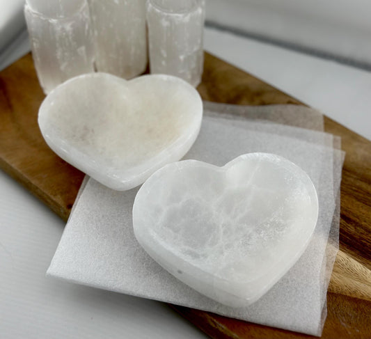 Large Heart Moroccan Selenite Crystal bowls natural healing crystal metaphysical practice charging jewelry holder soap dish home decor gift