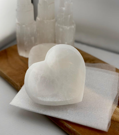 Large Heart Moroccan Selenite Crystal bowls natural healing crystal metaphysical practice charging jewelry holder soap dish home decor gift