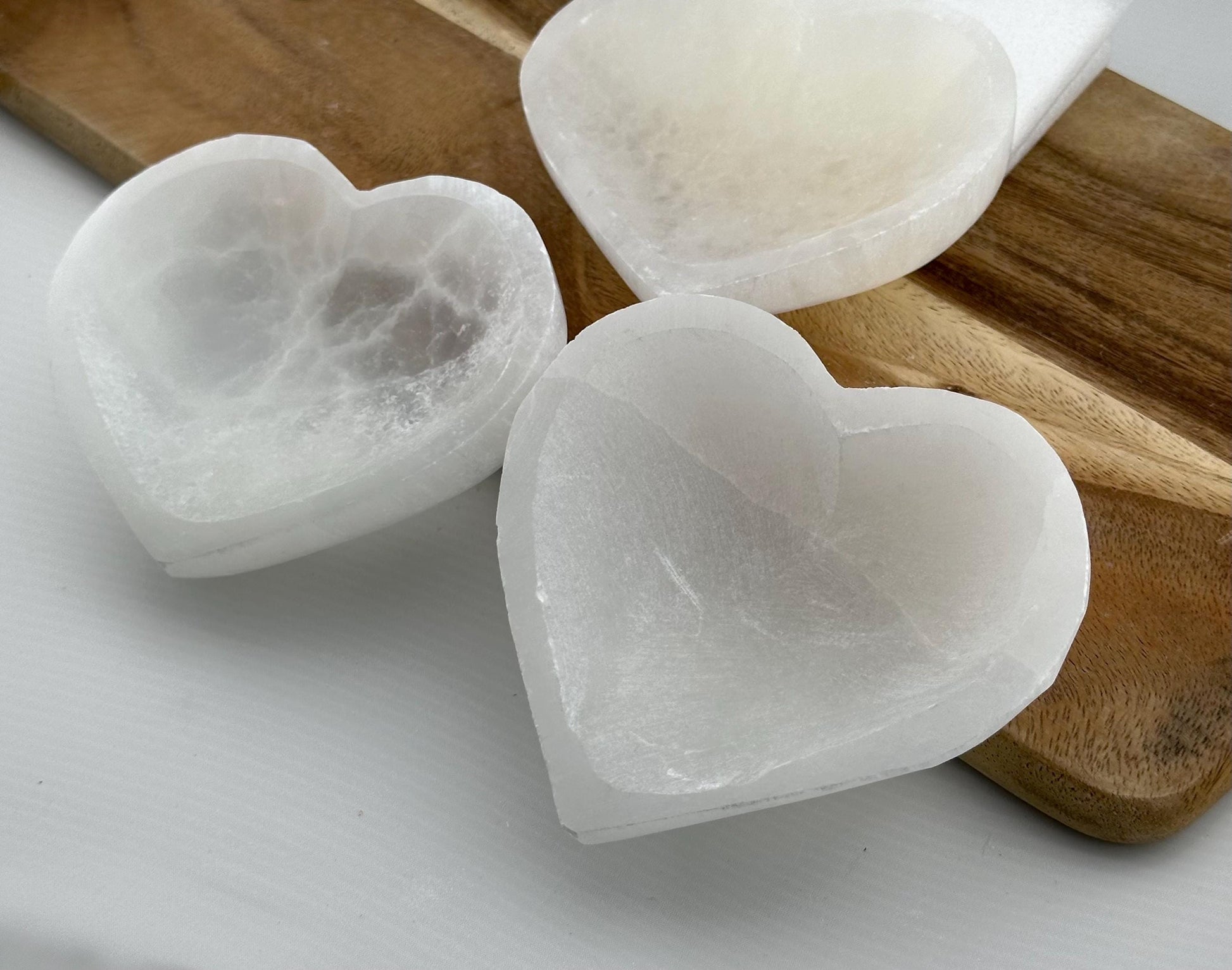 Large Heart Moroccan Selenite Crystal bowls natural healing crystal metaphysical practice charging jewelry holder soap dish home decor gift