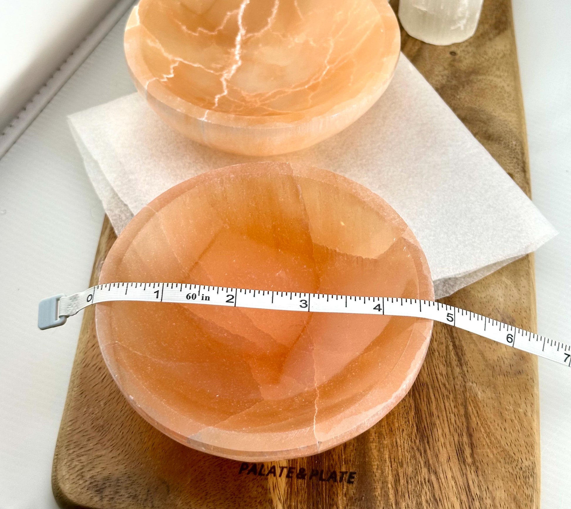 Large rare Tangerine Moroccan Selenite Crystal bowls natural healing charging bowl jewelry holder soap dish home decor gift alter candy dish