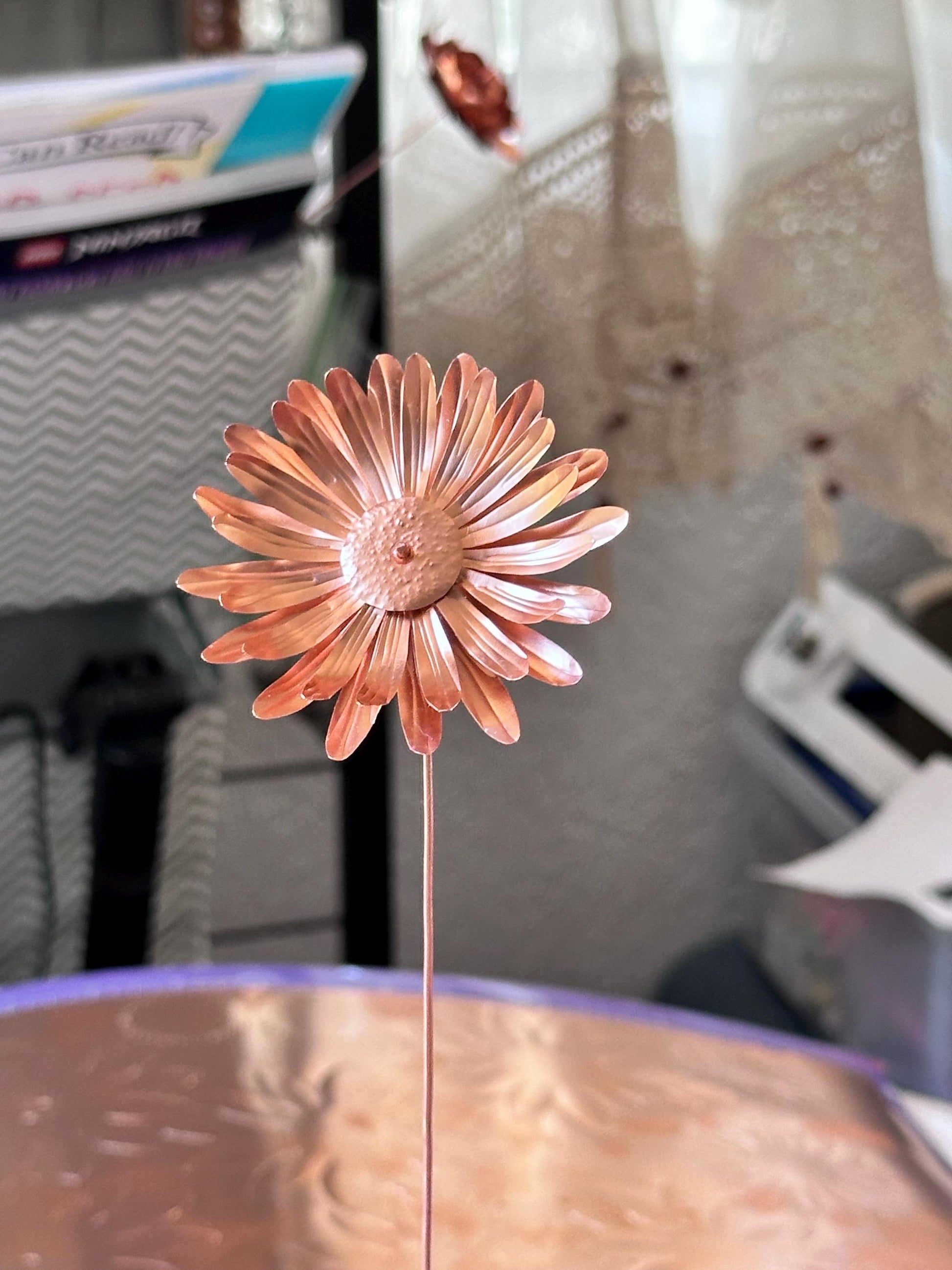 Pure 99.9% Copper Daisy flower, artistic metal flower arrangement gift for loved ones forever flower metal art daisy Handmade copper wedding