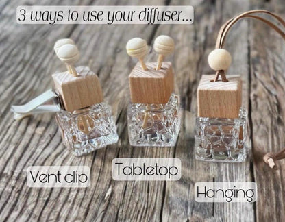 3 in ONE Honey Comb Car Diffuser glass & wood home decor table vent or hanging natural diffuser essential oil rear view mirror gift for her